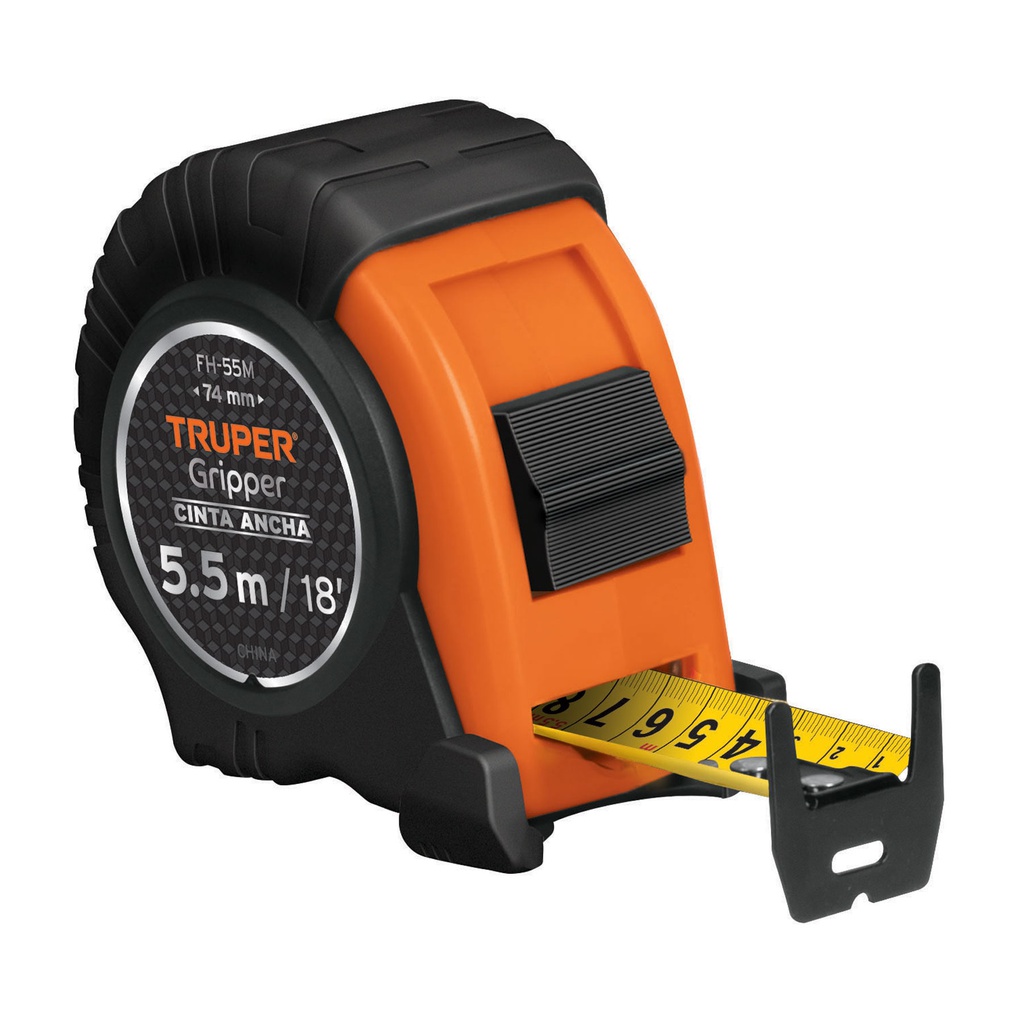 Flexometro Gripper contra impactos 5.5 m cinta 25 mm, Truper