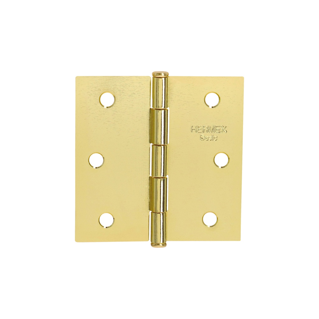 Bisagra cuadrada 2-1/2', acero latonado, cabeza plana, Basic