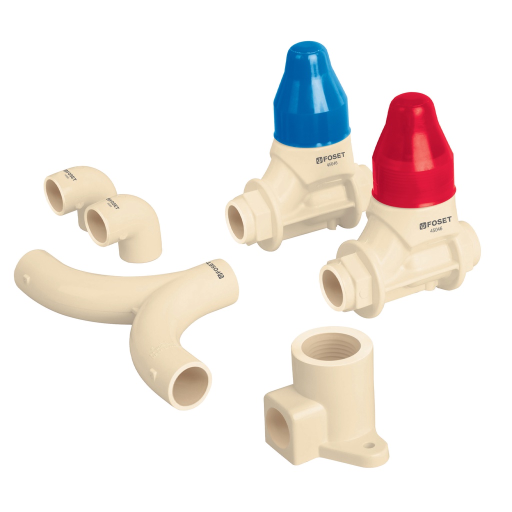 KIT conexiones CPVC para instalacion regadera, sin manerales