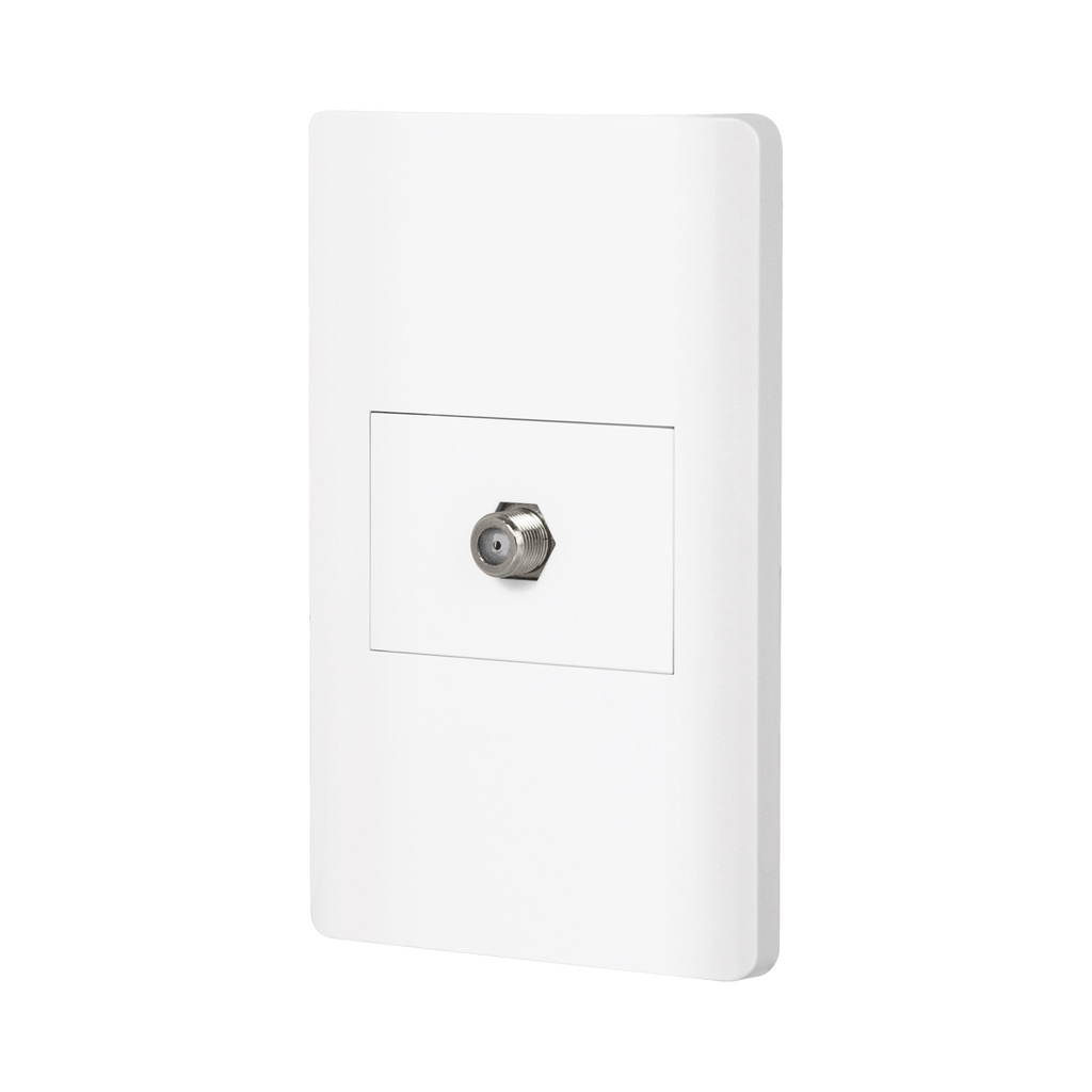 Placa armada blanca 1 toma de TV, 1.5 modulos, Lisboa