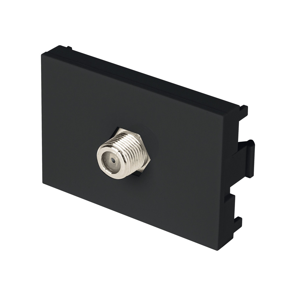 Toma de television negro de 1.5 modulos, linea Lisboa