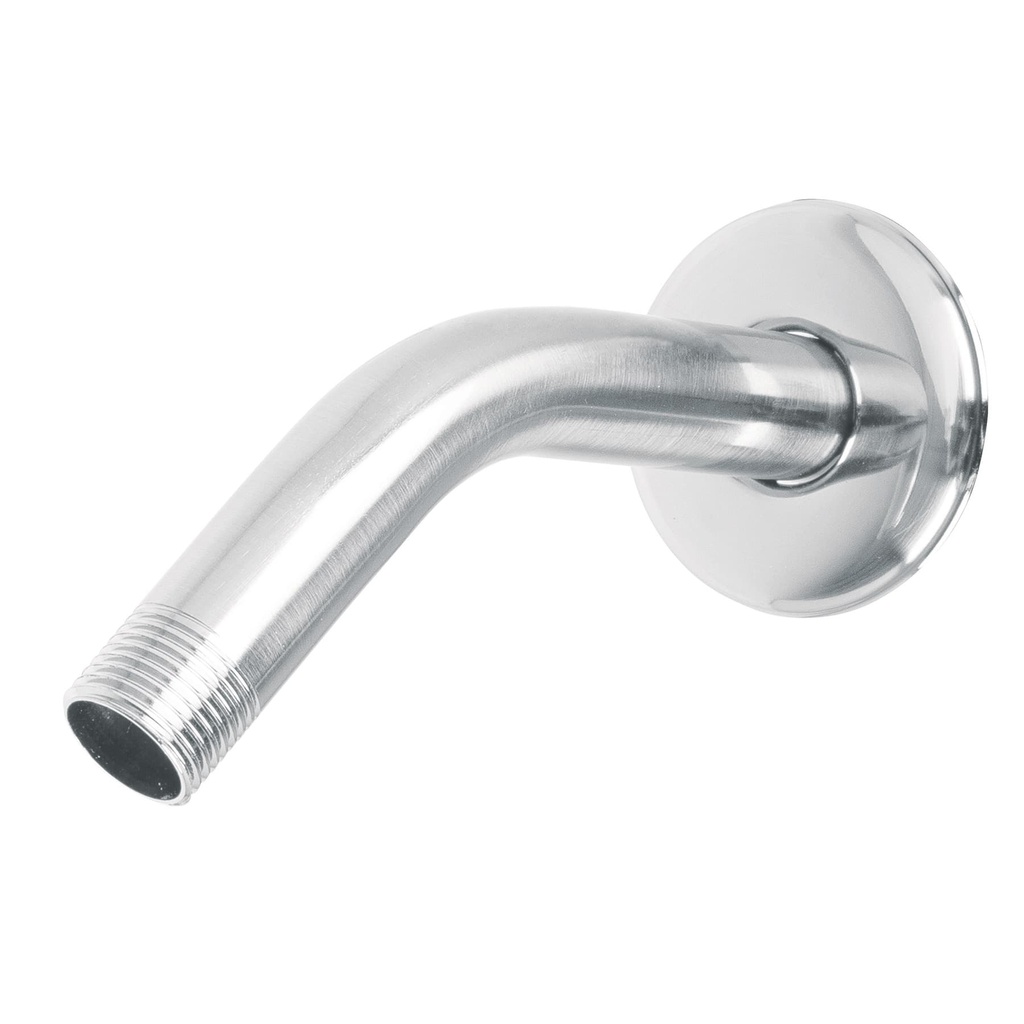Brazo de acero cromado y chapeton de acero inox p/regadera