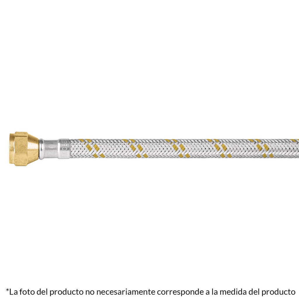 Manguera para gas, acero inox, 3/8' x 3/8', 500 cm, Foset