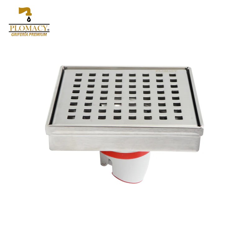 Resumidero Premium 4" X 4" Acero Inoxidable 304 con Sistema Anti-Cucarachas Plomacy (RP4X4)