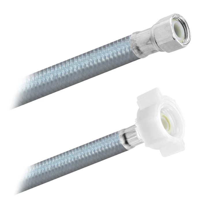 FamaFlex Poliacero Para Agua Potable 3/8" COMP x 1/2" AM x 40cm.-16"  (3909)