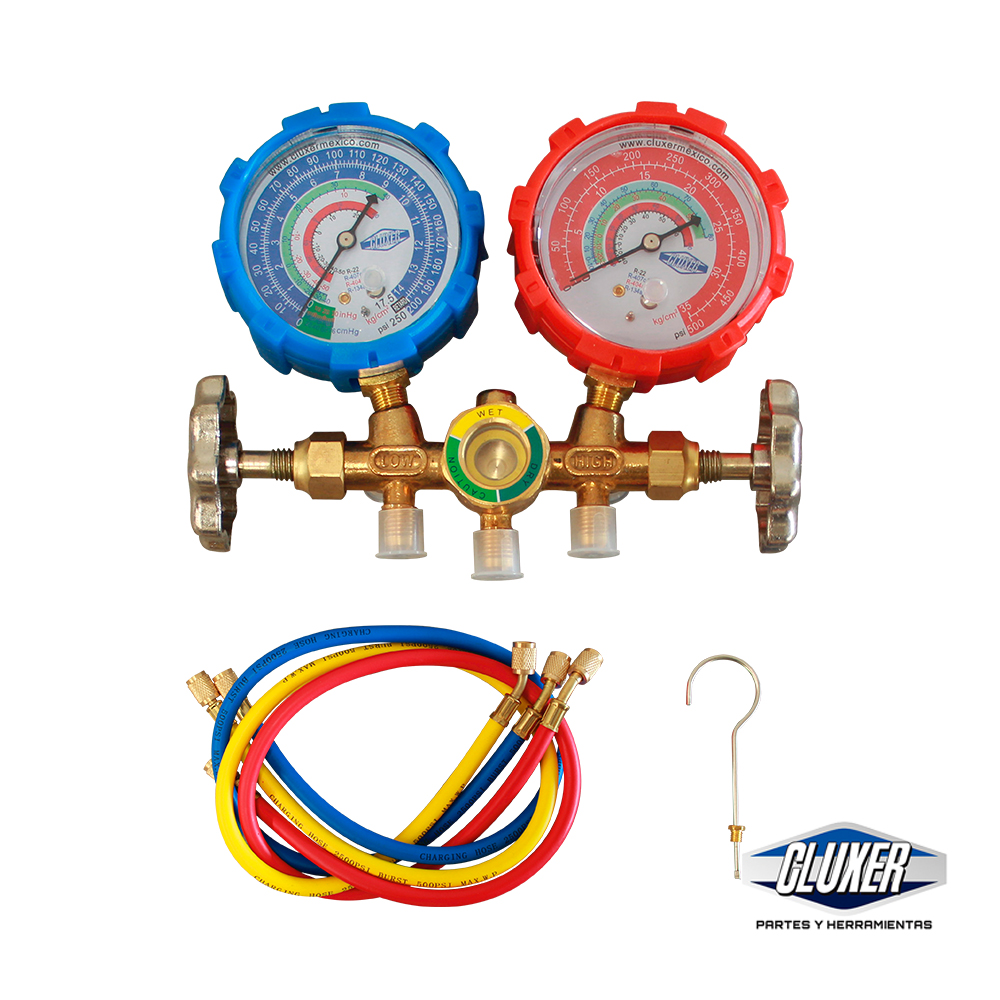 1 Manifold Con Mirilla Para R22, R12 R134, 404a Cxct-536n