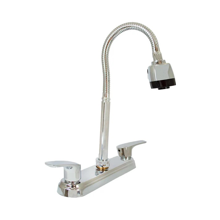 MEZCLADORA DE LATON P/FREG PICO FLEX MAN.PALANCA A CROMO