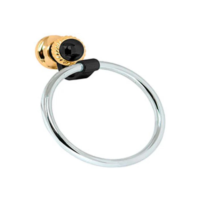TOALLERO DE ARGOLLA NEGRO-ORO