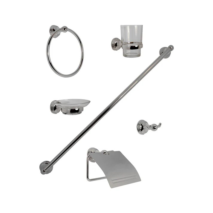 JUEGO ACCESORIOS P/BA�O ACA/CROMO ALABAMA