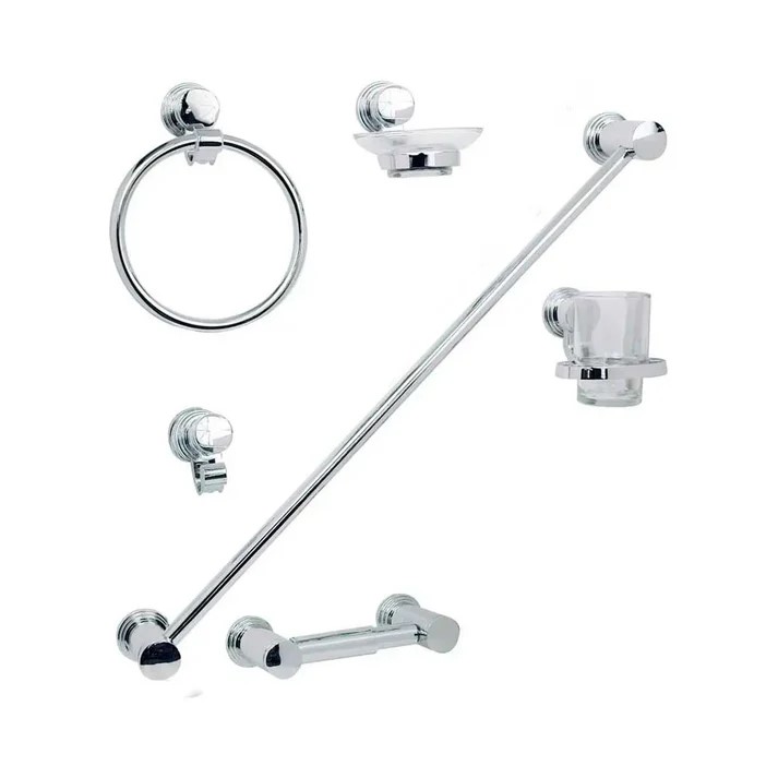 JUEGO ACCESORIOS P/BA�O CROMADO ( CORINTO )