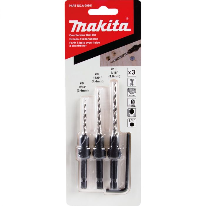 JGO.BROCA AVELLANADORA MAKITA 3PZ.
