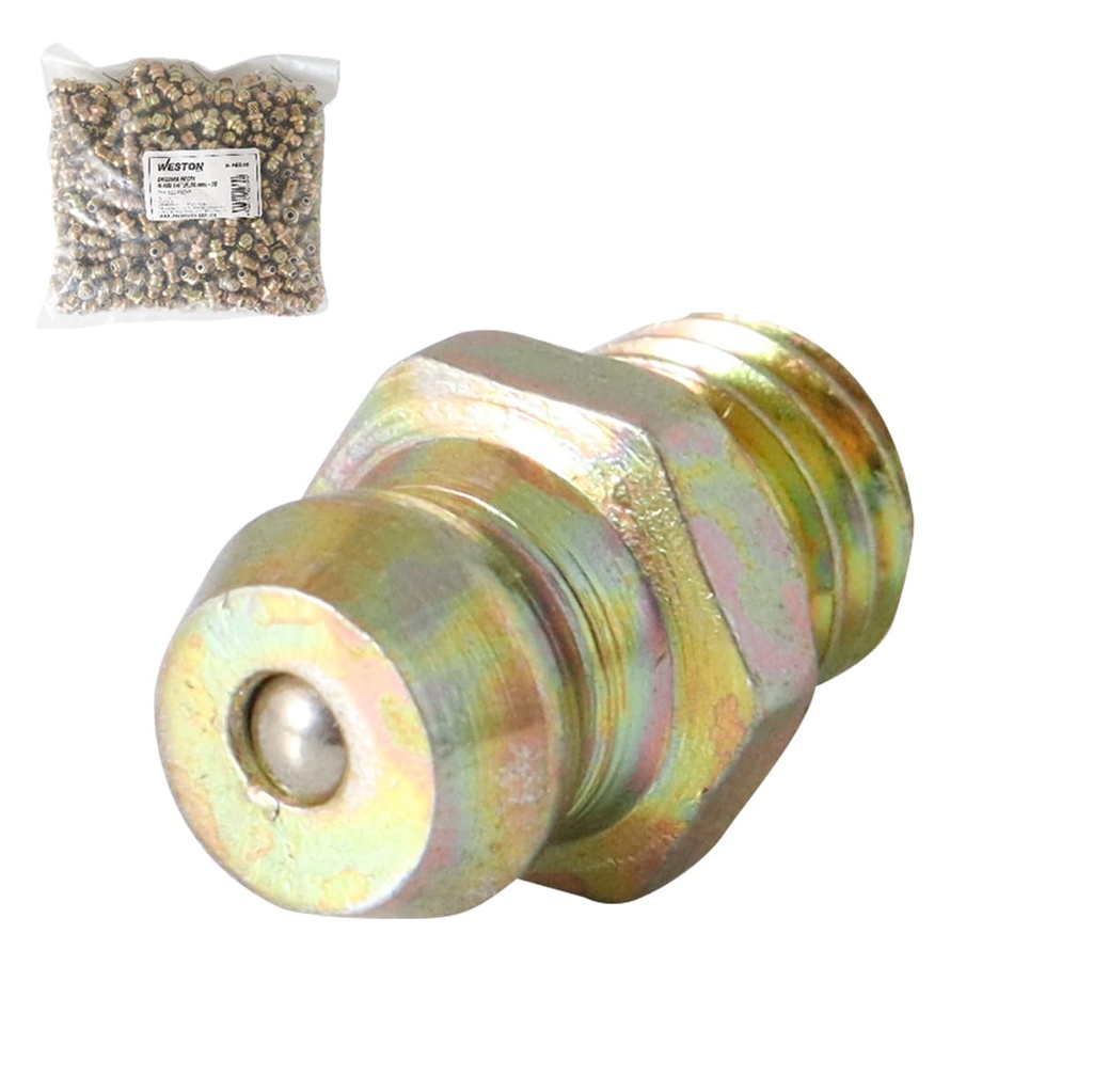 GRASERA 1/4"-28 RECTA H-100 (Precio x pieza - Empaque c/500 pzas)