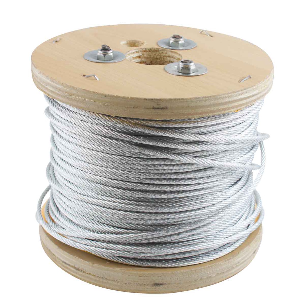 CABLE DE ACERO GALVANIZADO 7X7 1/4" ROLLO 500M