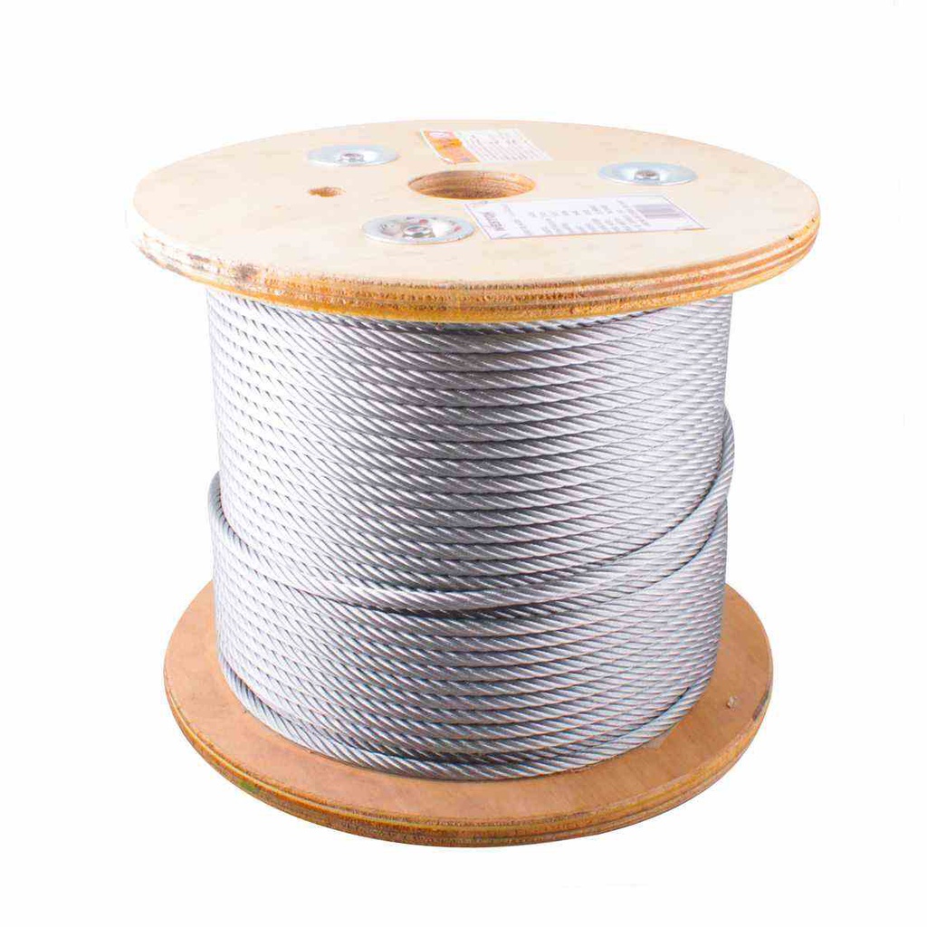 CABLE DE ACERO GALVANIZADO 7X19 3/16" ROLLO 1500M