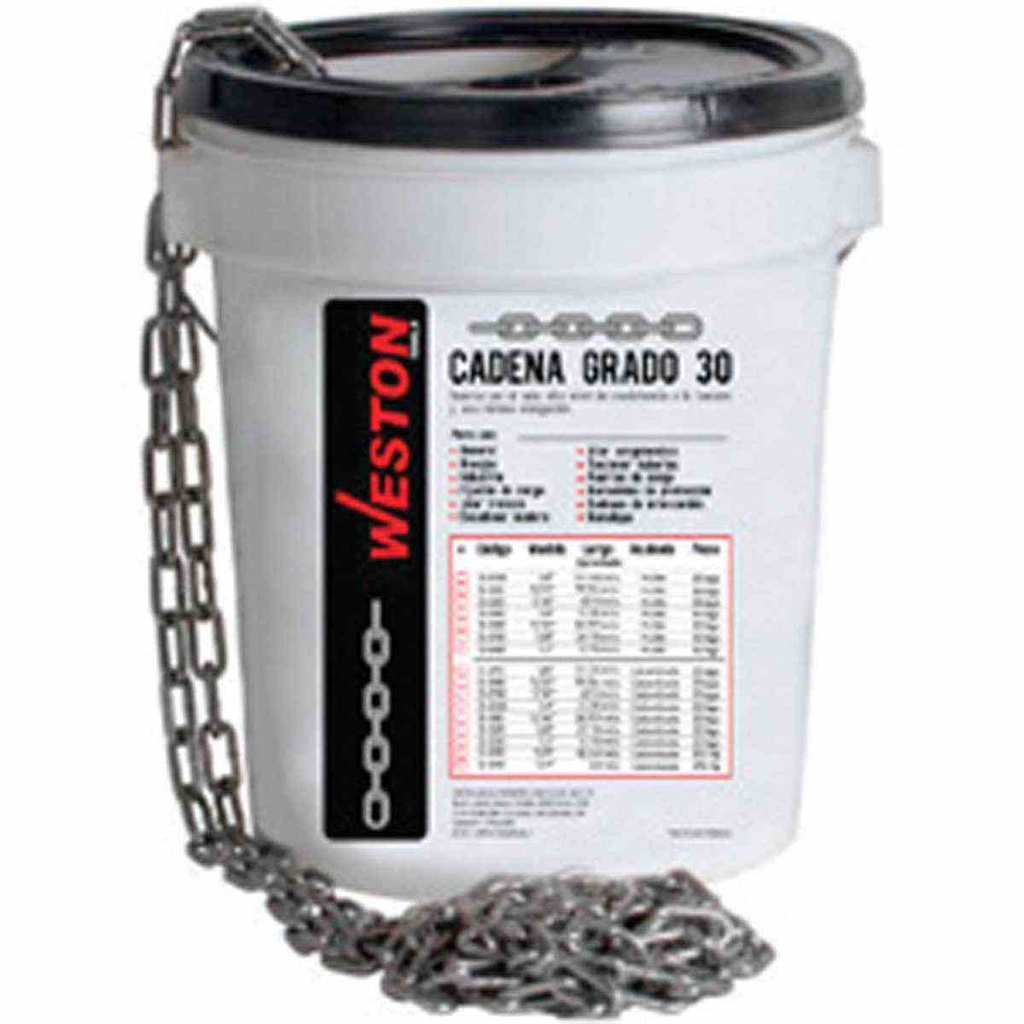 CADENA D/ACERO PULIDO 5/32" 25KG GRADO 30          78.56 METROS