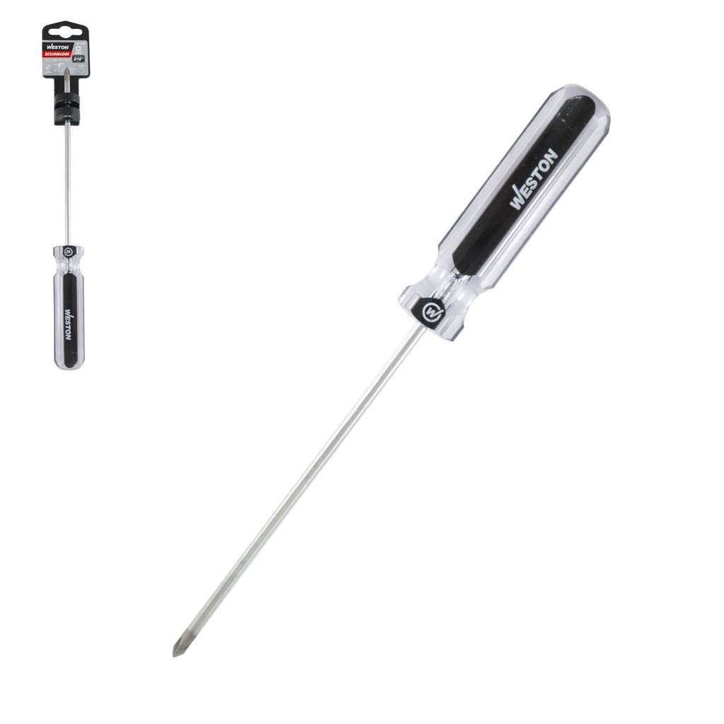DESARMADOR PHILLIPS 3/16 X 6" MANGO PVC ASME-B107.600 (CAJA C/6 PZAS - PRECIO X PIEZA)