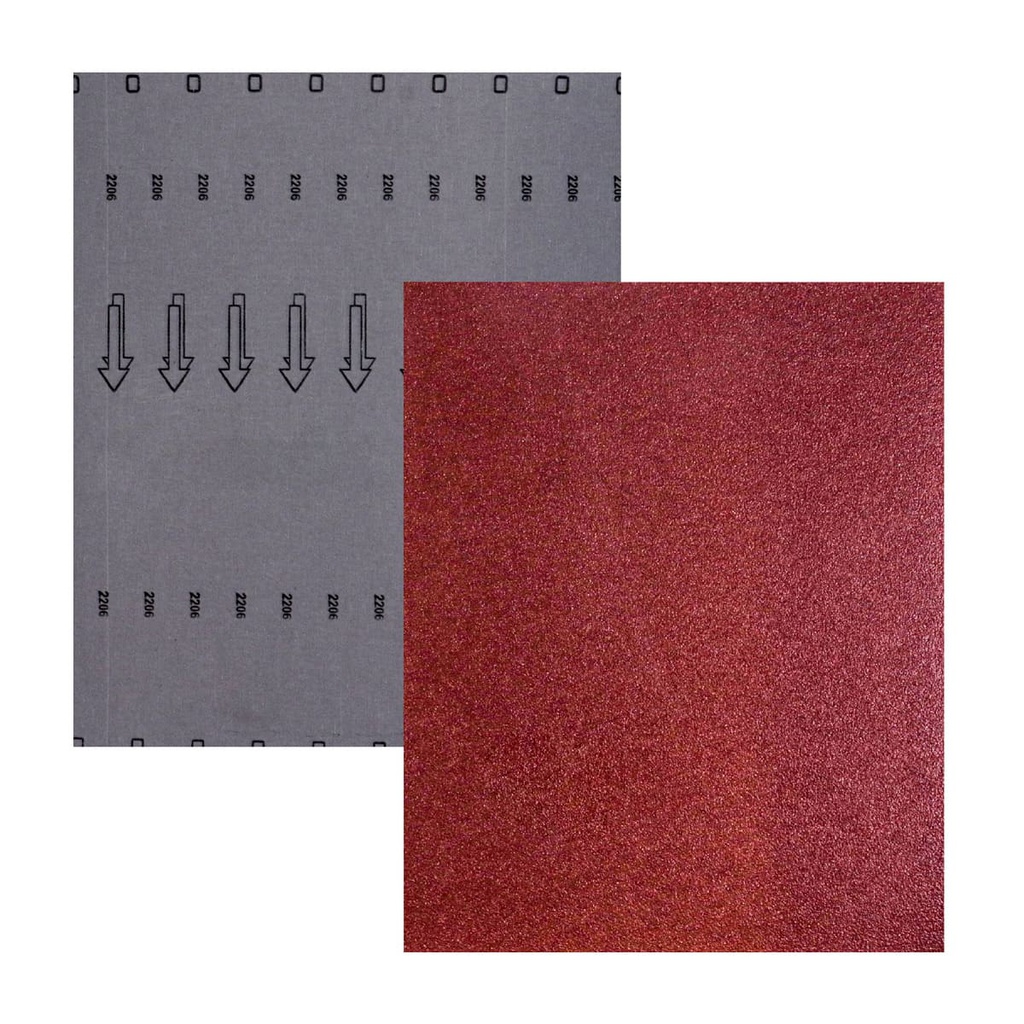 HOJA DE LIJA RESPALDO DE TELA OXIDO DE ALUMINIO 9" X 11" G100(Precio x pieza - Empaque c/50 pzas)