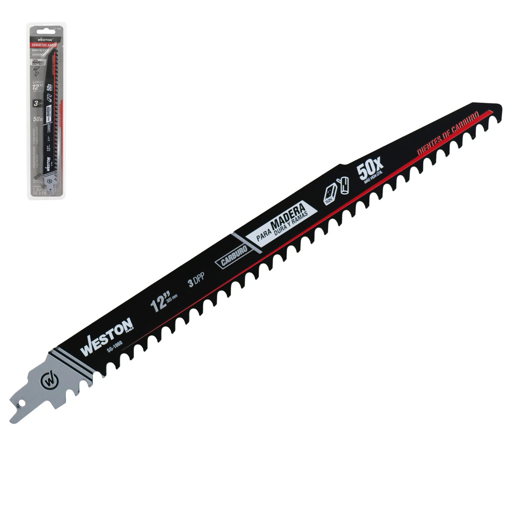 SEGUETA SABLE DE CARBURO 12" 3TDPP (JGO C/3 PZS)