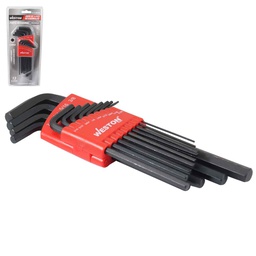 [ST-6-200-630] JUEGO 13 LLAVES LARGAS .05-3/8" HEX CRV