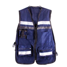 [ST-6-600-505] CHALECO TIPO SUPERVISOR AZUL MARINO UNITALLA