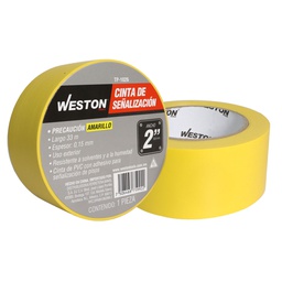 [TP-1026] CINTA DE SEÑALIZACION AMARILLA 50mm X 33M (CAJA C/48 PZAS - PRECIO X PIEZA)