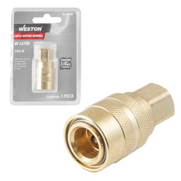 [W-70460] COPLE RAPIDO LATONADO HEMBRA 1/4'' NPT (GRANEL)