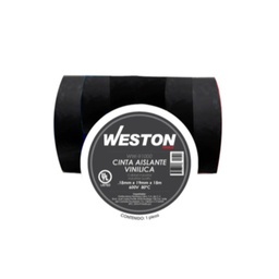 [WW-91000] CINTA PARA AISLAR 18 m X 19 mm COLOR NEGRO (10 PIEZAS)