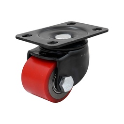 [Y-1033-50] RODAJA FIERRO VACIADO C/PU ROJA GIR. HORQUILLA NEGRA 2" (50*42MM)