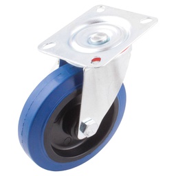 [Y-1091-100] RODAJA GIRA. DE GOMA AZUL 4"