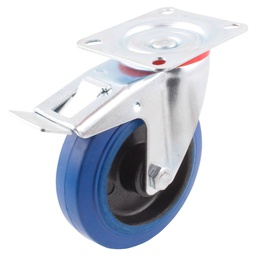 [Y-1092-075] RODAJA GIRA. C/FRENO DE GOMA AZUL 3"