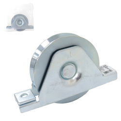 [Y-1133-75] RUEDA P/PUERTA CORREDIZA  D/ACERO ZINCADA RANURA "V" FIJA 3"