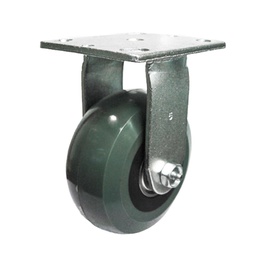 [Y-1175-125] RODAJA PU VERDE C/NAILON FIJA 5X2" USO RUDO