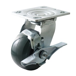 [Y-1177-100] RODAJA PU VERDE C/NAILON GIRA. C/FRENO 4X2" USO RUDO