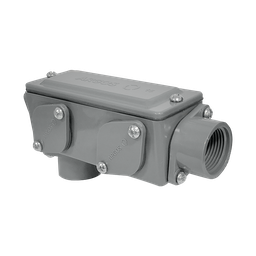 [CDTR013G] CONDULET MULTIFORMA NO METALICO CON CUERDA 3/4” O 1/2” GRIS