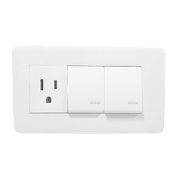 [8840945] APAGADOR DOBLE Y CONTACTO CON PLACA BLANCA 24 mm