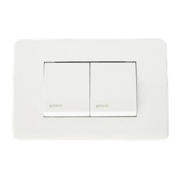 [8840955] APAGADOR SENCILLO Y APAGADOR ESCALERA CON PLACA BLANCA 36 mm