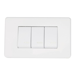 [8840960] 2 APAGADORES SENCILLOS Y 1 ESCALERA CON PLACA BLANCA 24 mm