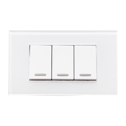 [8842915] APAGADOR TRIPLE CON PLACA DE ACRILICO BLANCA 24MM