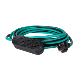 [9730213] EXTENSION USO RUDO SJT 3X16 AWG 3 TOMAS ATERRIZADAS VERDE CON NEGRO 30 METROS