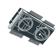 [A1D-0S4S0-G-G3-02] CARCASA CUADRADA DE EMPOTRAR DIRIGIBLE 2 SALIDAS CDMT GRIS