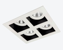 [AFL72B-4] LUMINARIO CUADRADO DE EMPOTRAR LED 3 SALIDAS FIJO ESPECULAR CON REFLECTOR CUADRADO BLANCO 3X10W 110-240V~ 60Hz