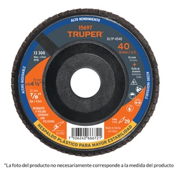 [15701] Disco 4-1/2' laminado respaldo plastico grano 60 centro 7/8'