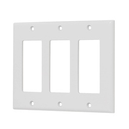 [46420] Placa 3 ventanas, de policarbonato, linea Classic, Volteck
