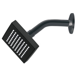[46744] Regadera cuadrada ABS 4' acabado negro mate con brazo, Foset