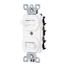 [47729] Interruptor duplex de palanca, Standard, blanco, Volteck