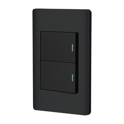 [47893] Placa armada negra 2 interruptores 1.5 modulos, Lisboa