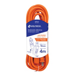 [48043] Extension electrica de uso rudo 4 m 2x16 AWG, Volteck