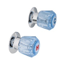 [49461] Juego de 2 manerales acrilico azul para regadera, Basic