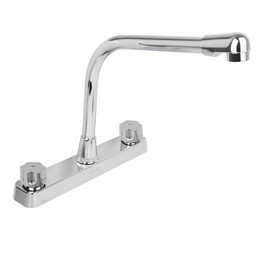 [45517] Mezcladora plastica 8' p/fregadero, cuello cobra, hex Basic