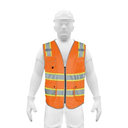 [102440] Chaleco de seguridad de alta visibilidad, naranja, mediano